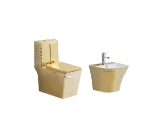 Bộ bồn cầu & lavabo ST-1021G + SWB-401G – Hoàng gia với sắc vàng ánh kim lộng lẫy